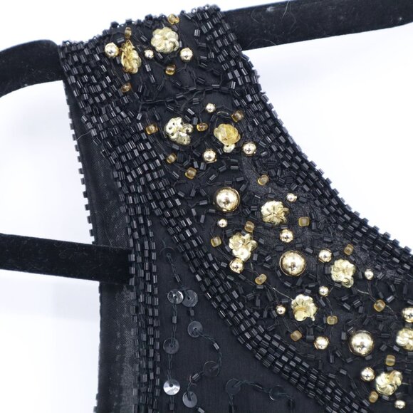 Stenay‎ Silk Beaded Dress Womens 8 Black Flapper Evening Wear Vintage 20's Style - Picture 8 of 16